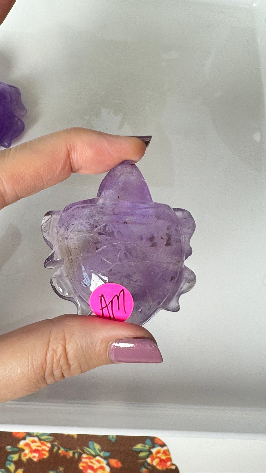 Lucky Crystal Turtle in Amethyst for Determination and Divine Support