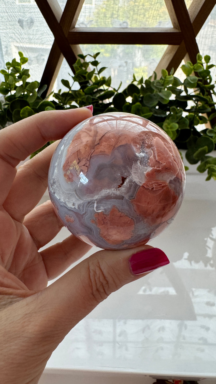 DISCOUNTED Cotton Candy Agate Sphere D 2.5