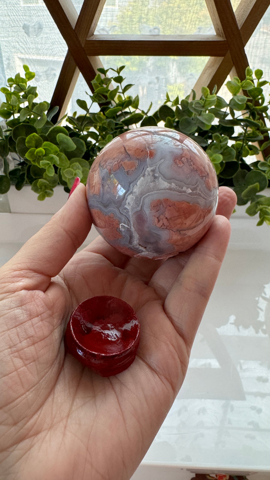 DISCOUNTED Cotton Candy Agate Sphere D 2.5