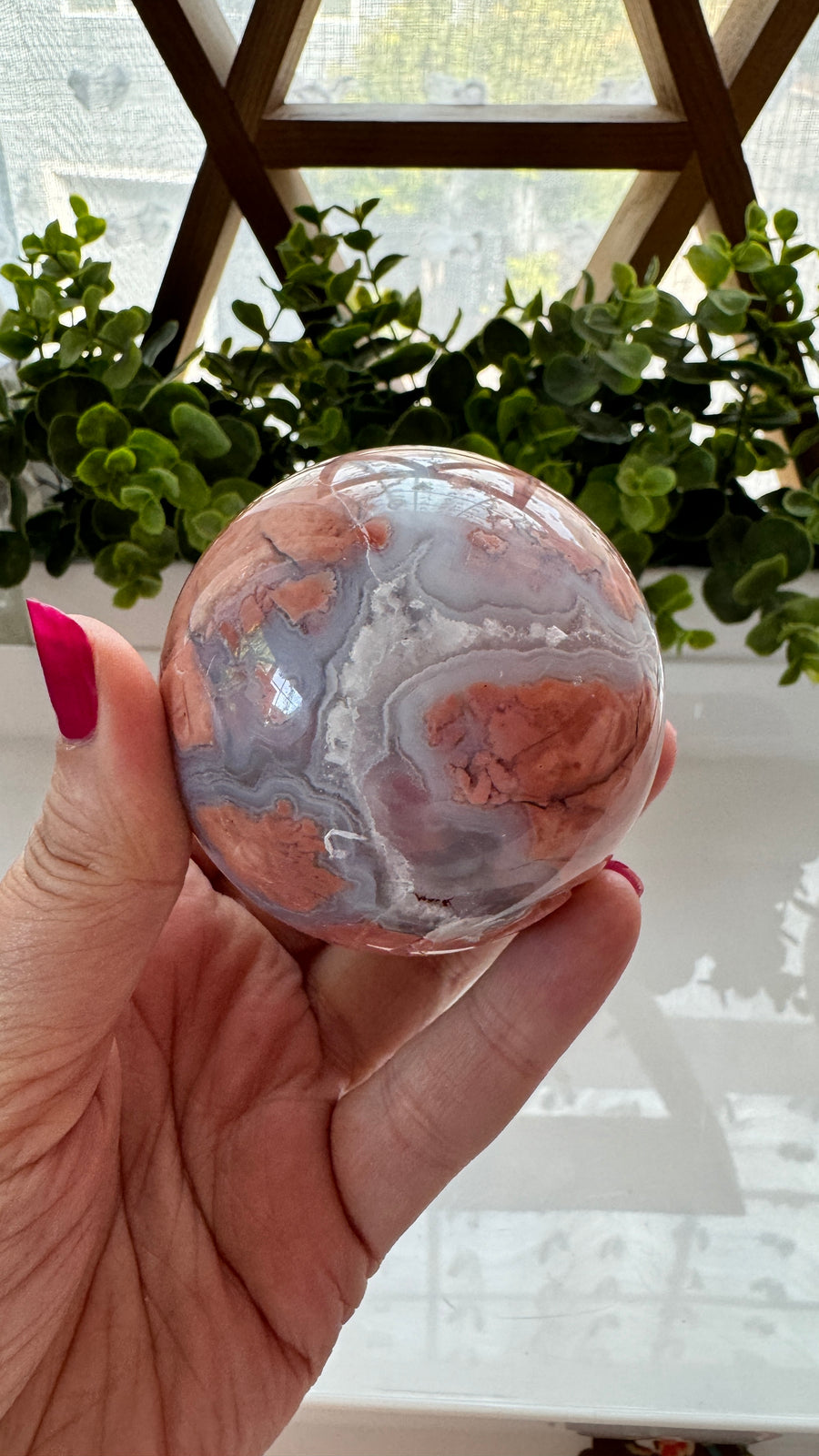 DISCOUNTED Cotton Candy Agate Sphere D 2.5