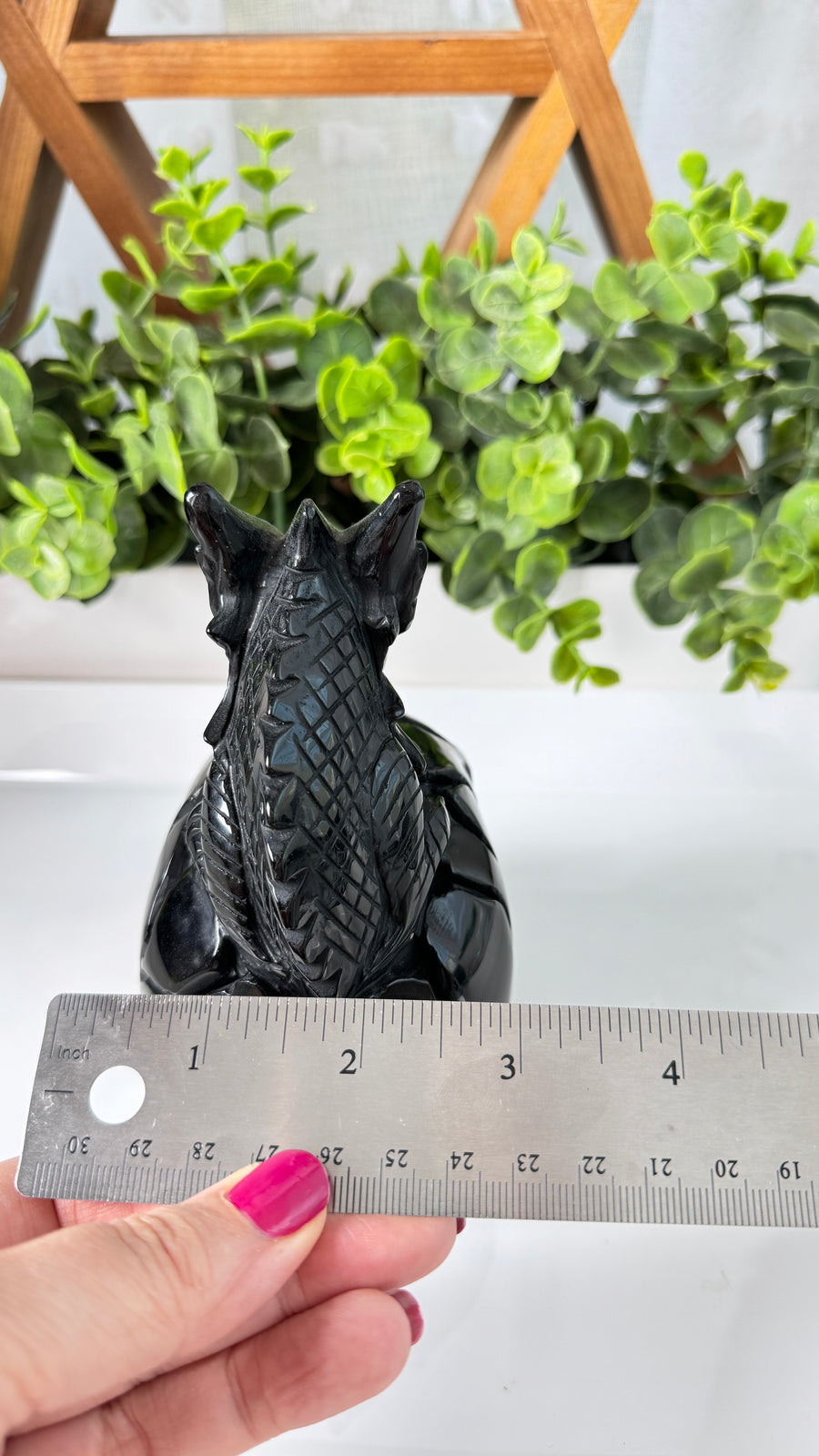 XL Dragon Skull in Black Obsidian, Master Carver Statement Crystal 5.5”