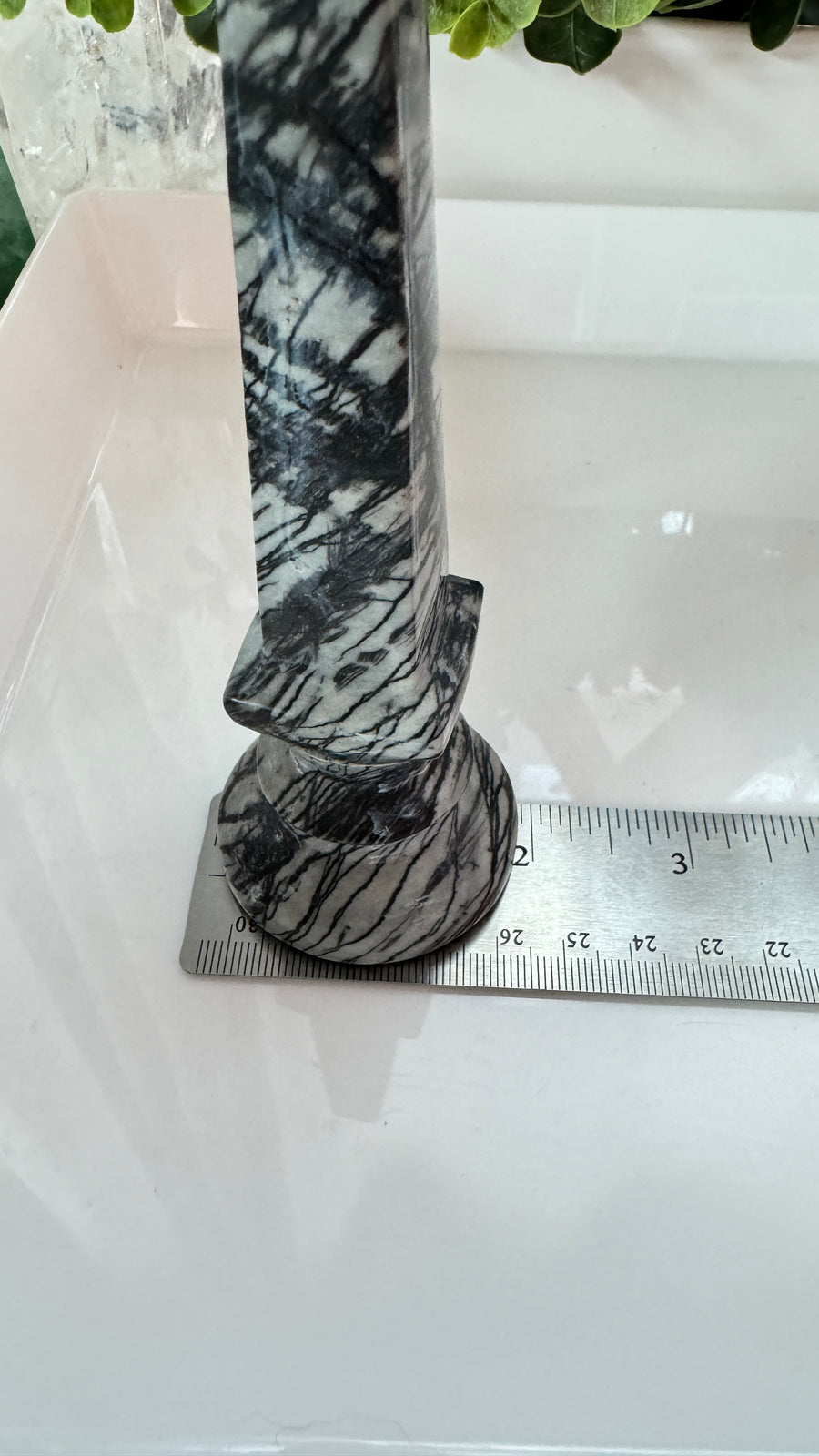 Egyptian Obelisk Crystal Carving in Picasso Jasper, 6 Inch