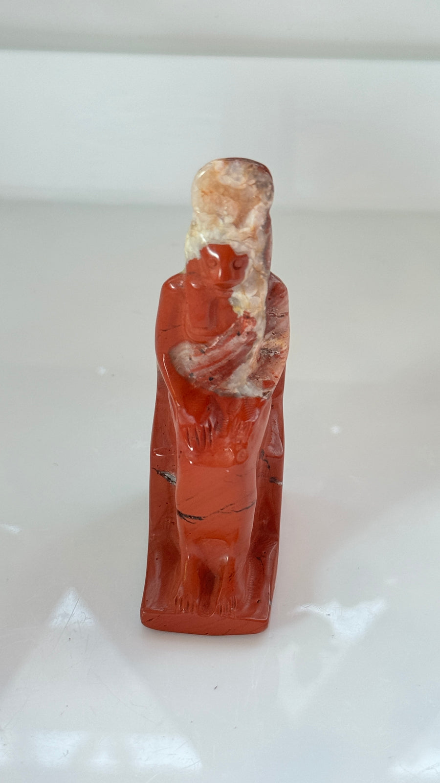 Egyptian Sekhmet Goddess in Red Jasper, Seated on Throne