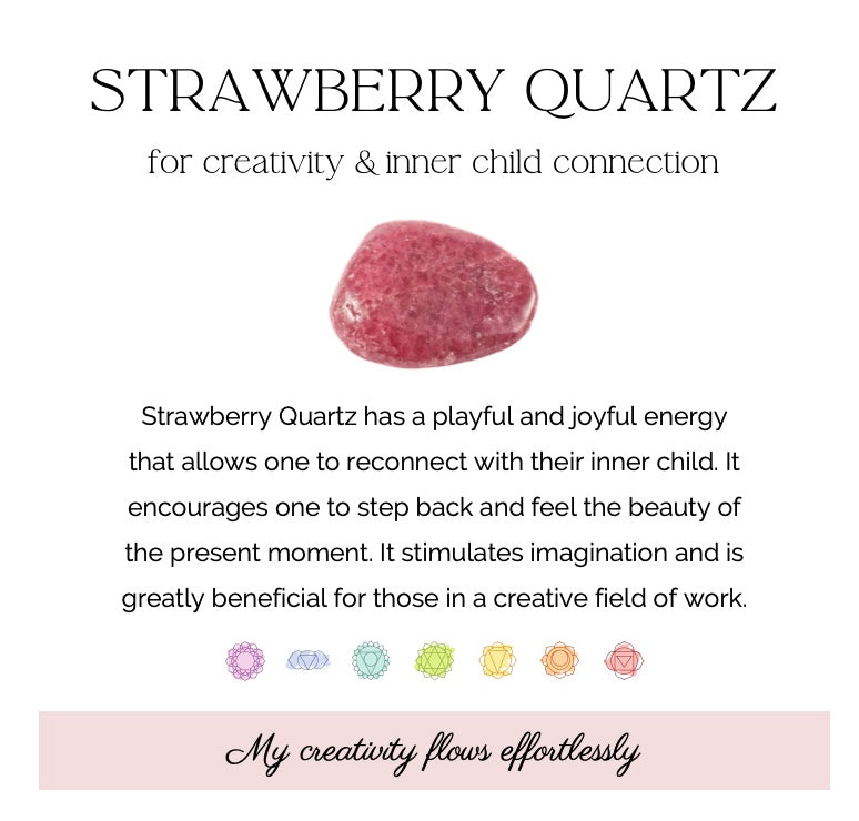 Strawberry Quartz 8 mm Crystal Bracelet, Stretchy, Tanzberry