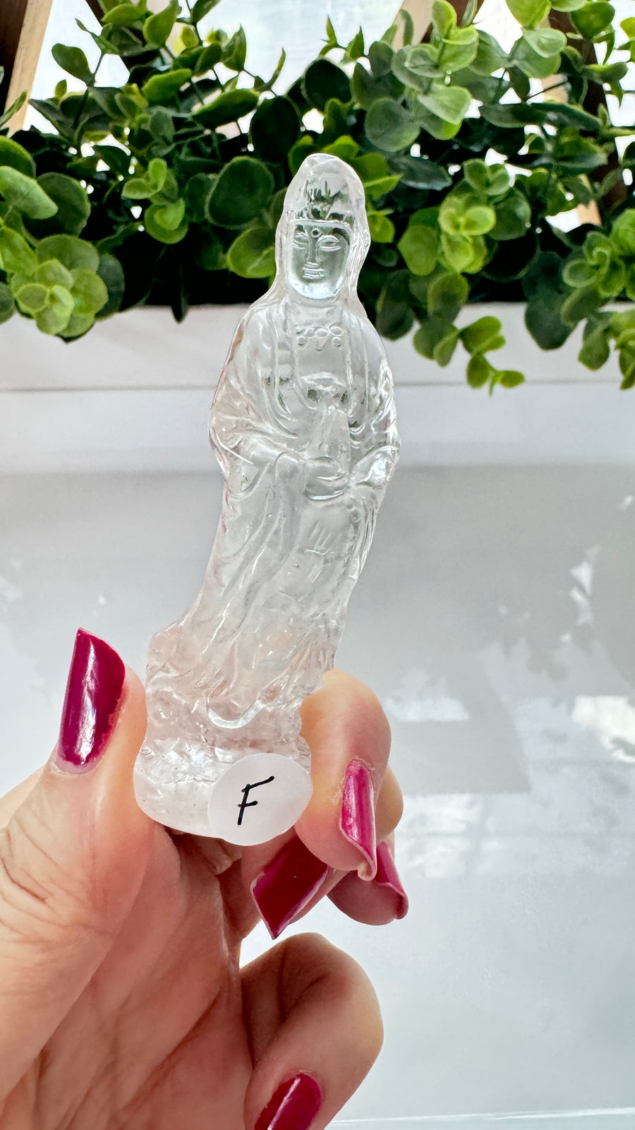 Premium Clear Quartz Quan Yin Goddess 3.5