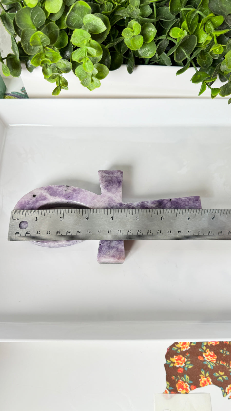 Lepidolite Ankh for Emotional Healing 7.5” XL