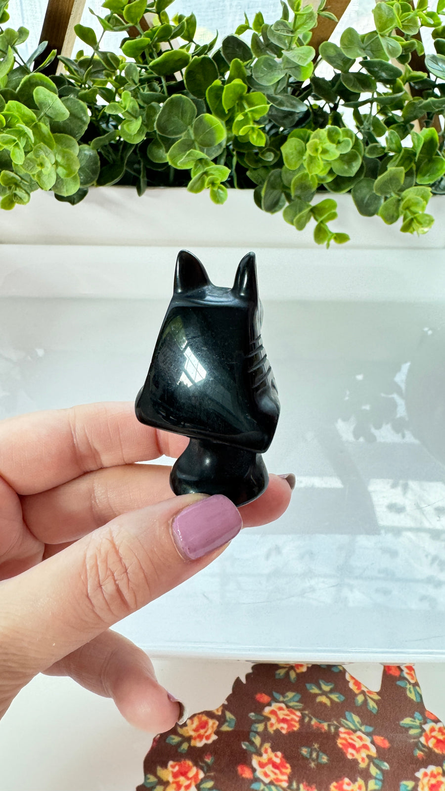 Egyptian Anubis Bust Black Obsidian