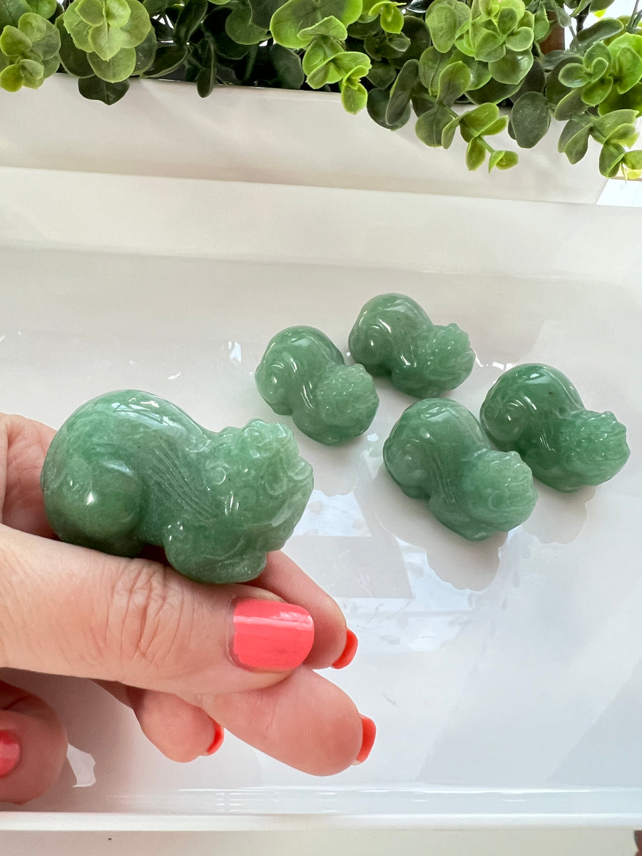 Lucky Pixiu Dragon Green Aventurine 2