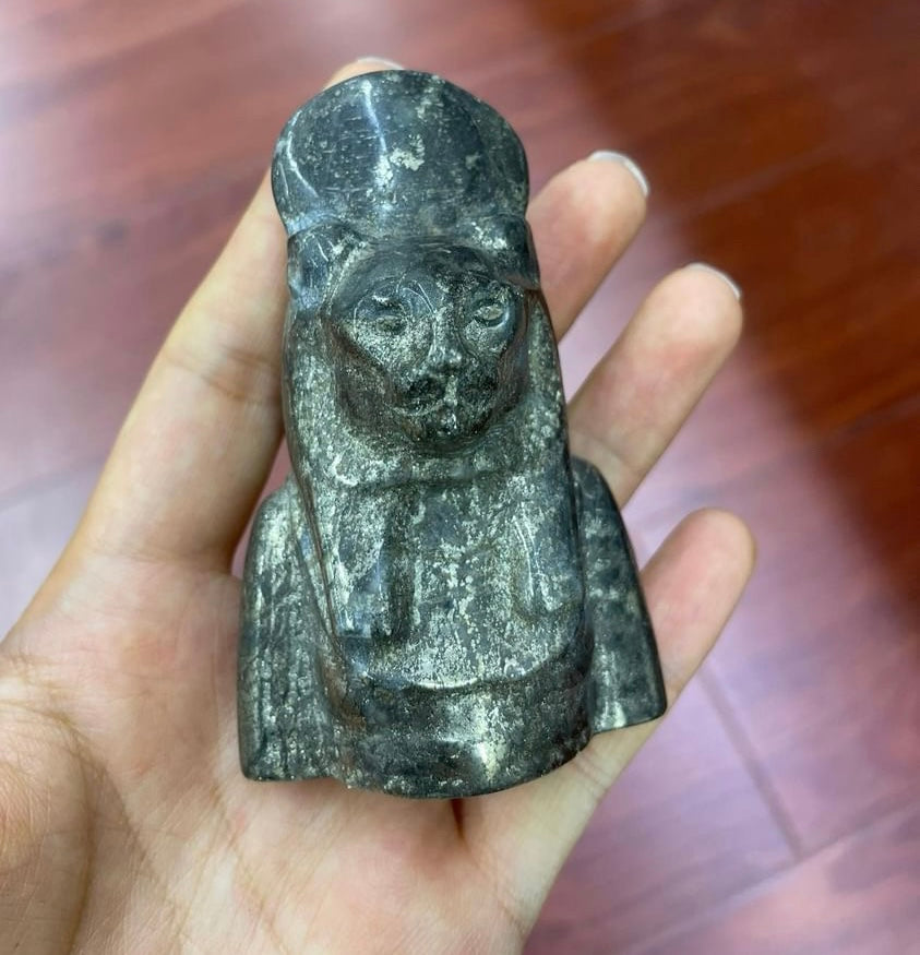 Egyptian Sekhmet Goddess Bust in Pyrite B