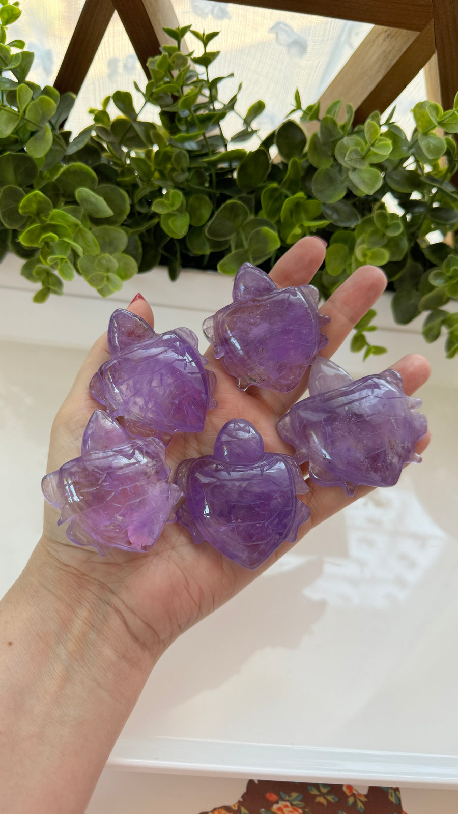 Lucky Crystal Turtle in Amethyst for Determination and Divine Support