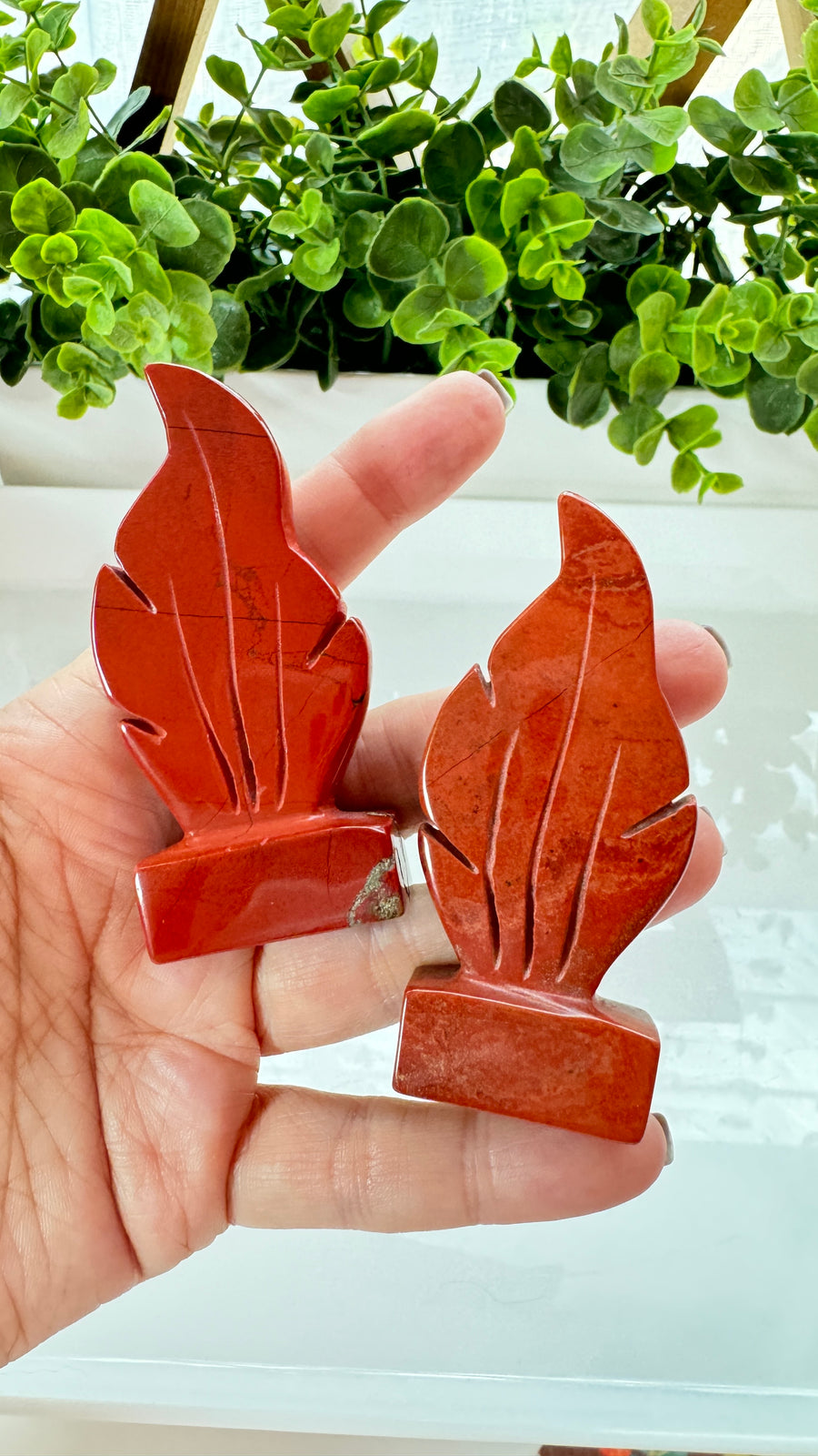 You Pick! Flame of Life Carving in Red Jasper, Fire Element, Choose Your Favorite