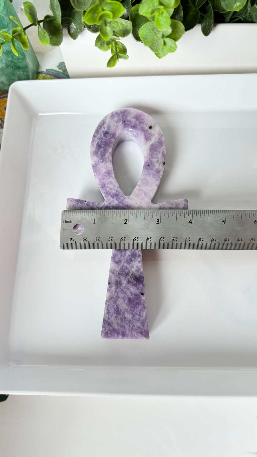 Lepidolite Ankh for Emotional Healing 7.5” XL