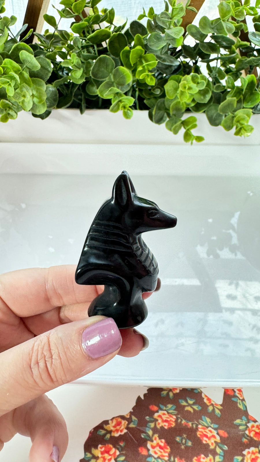 Egyptian Anubis Bust Black Obsidian