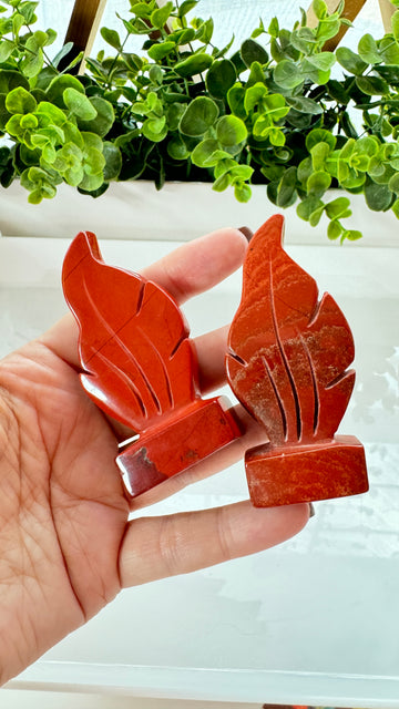 Flame of Life Carving in Red Jasper, Fire Element, Choose Your Favorite