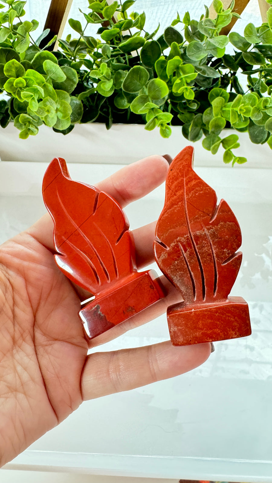 You Pick! Flame of Life Carving in Red Jasper, Fire Element, Choose Your Favorite