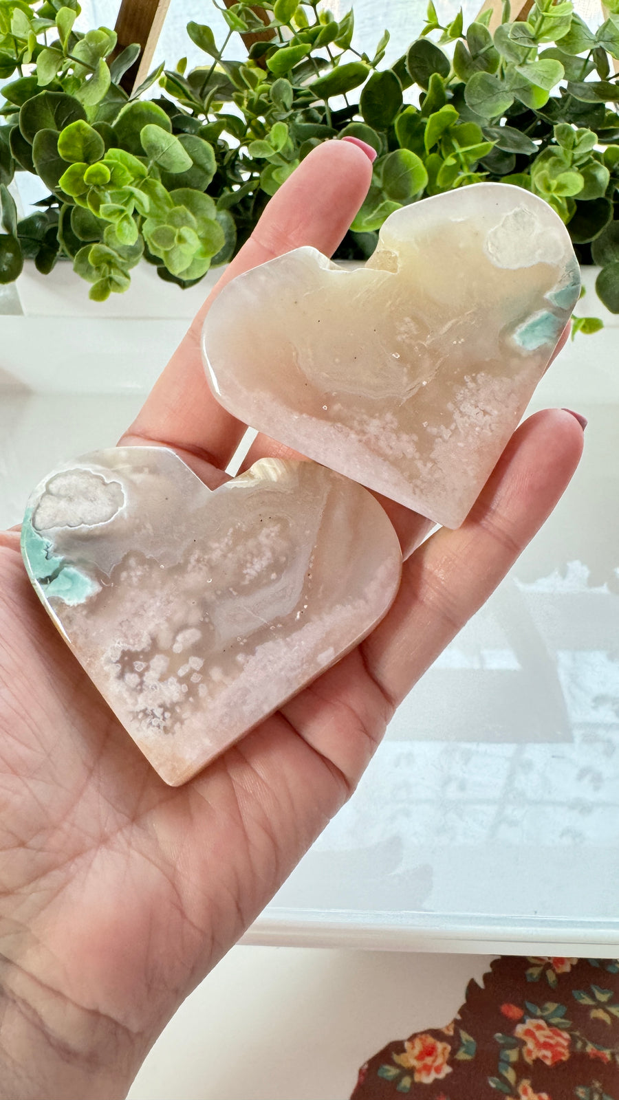 Flower Agate Heart for Confident Growth