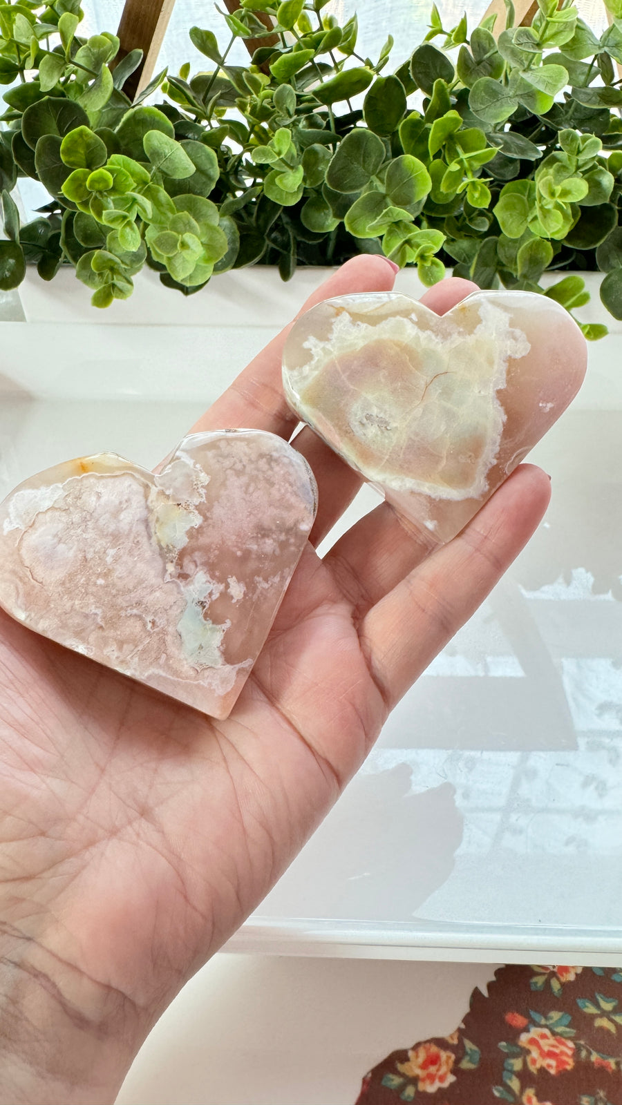 Flower Agate Heart for Confident Growth