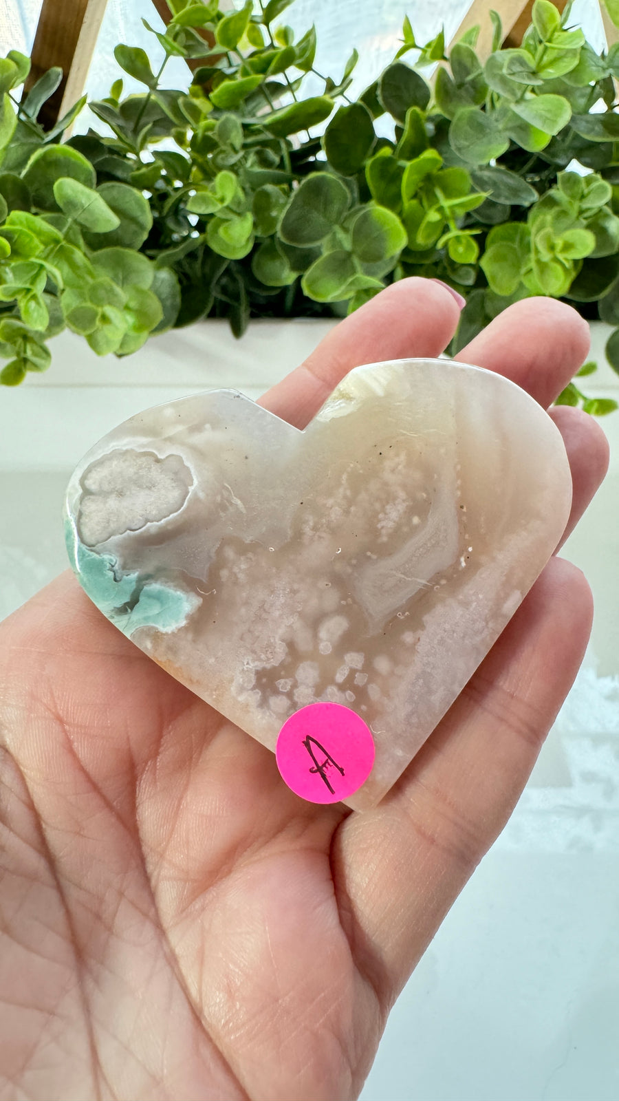 Flower Agate Heart for Confident Growth