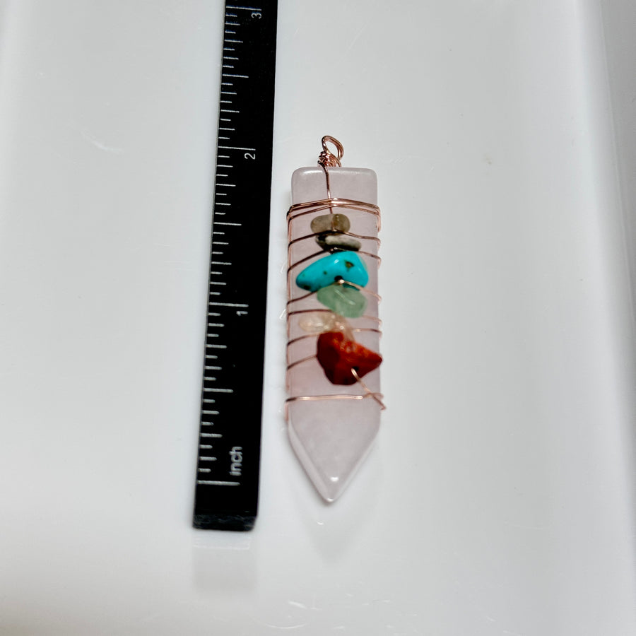 You Pick! Chakra Pendant to Balance and Uplift, in Clear Quartz or Rose Quartz