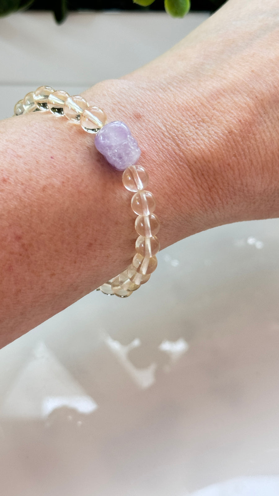 Lucky Pixiu 8mm Citrine Amethyst Bracelet for Abundance, Stretchy