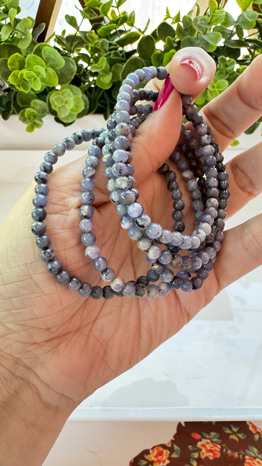 Iolite 5 mm Bracelet for Psychic Abilities, Stretchy