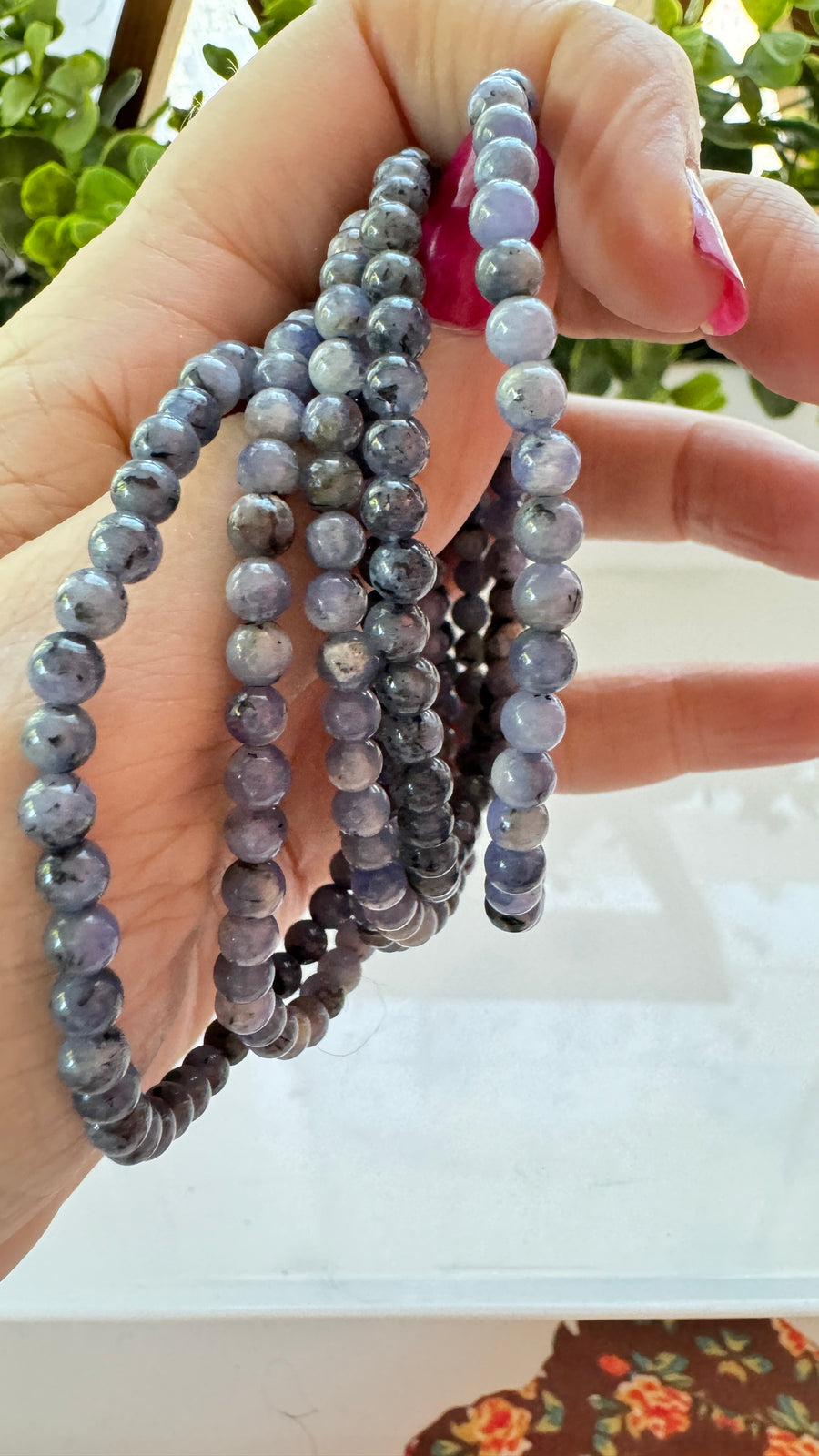 Iolite 5 mm Bracelet for Psychic Abilities, Stretchy