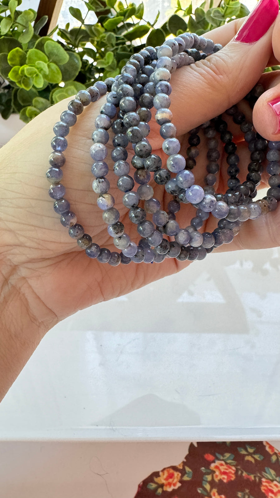 Iolite 5 mm Bracelet for Psychic Abilities, Stretchy