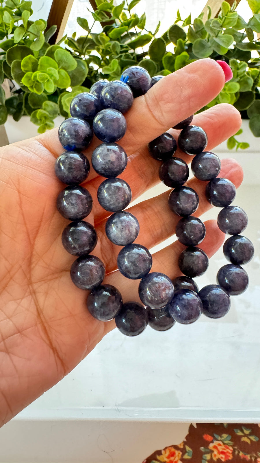 Iolite 12 mm Bracelet for Psychic Abilities, Stretchy