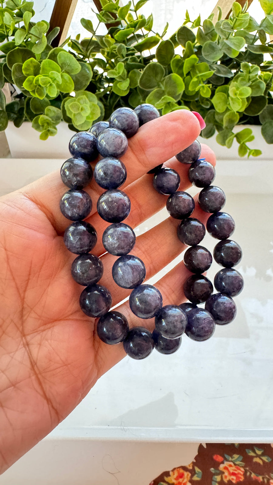 Iolite 12 mm Bracelet for Psychic Abilities, Stretchy