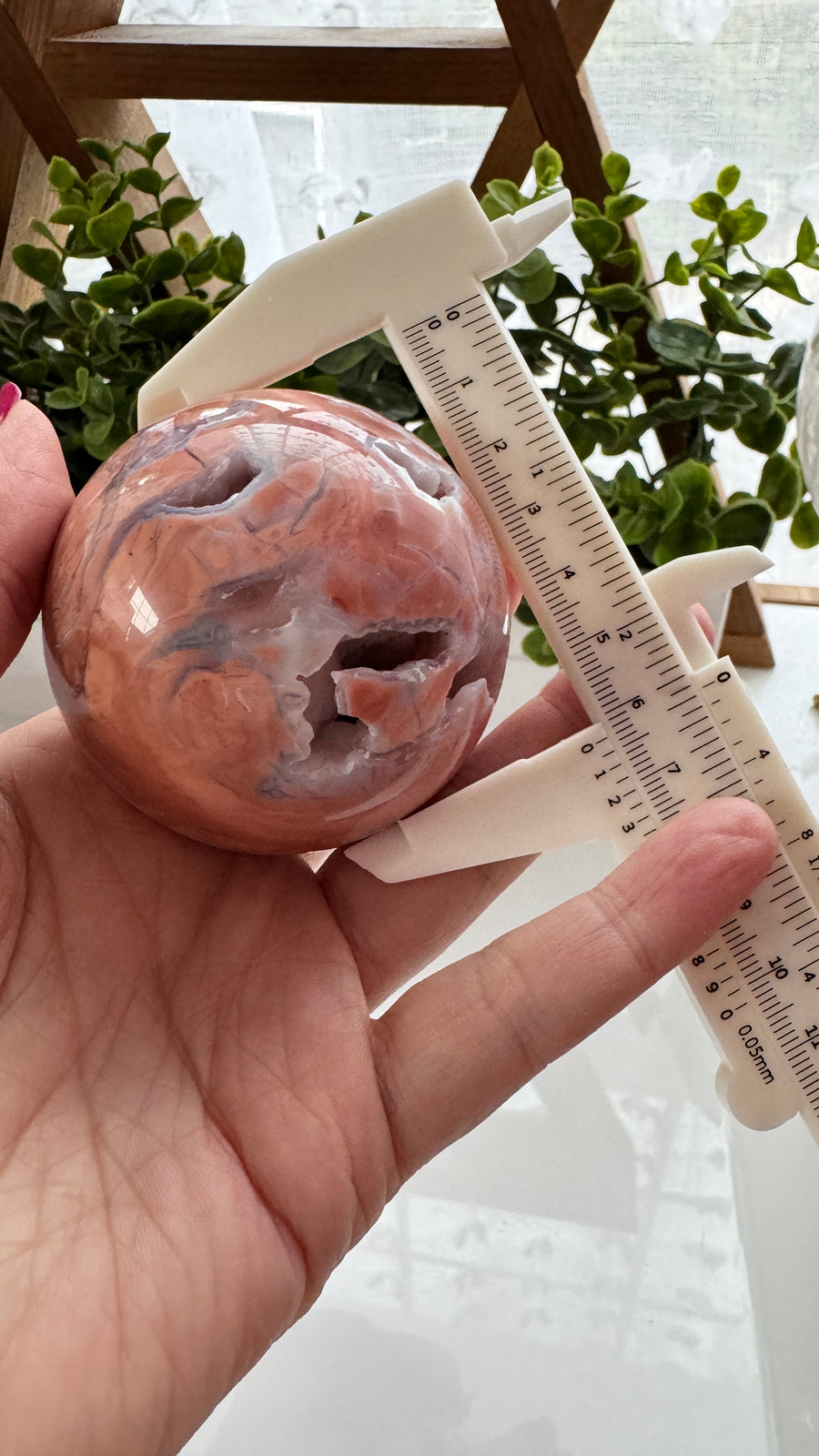 Cotton Candy Agate Geode Sphere C 2.5