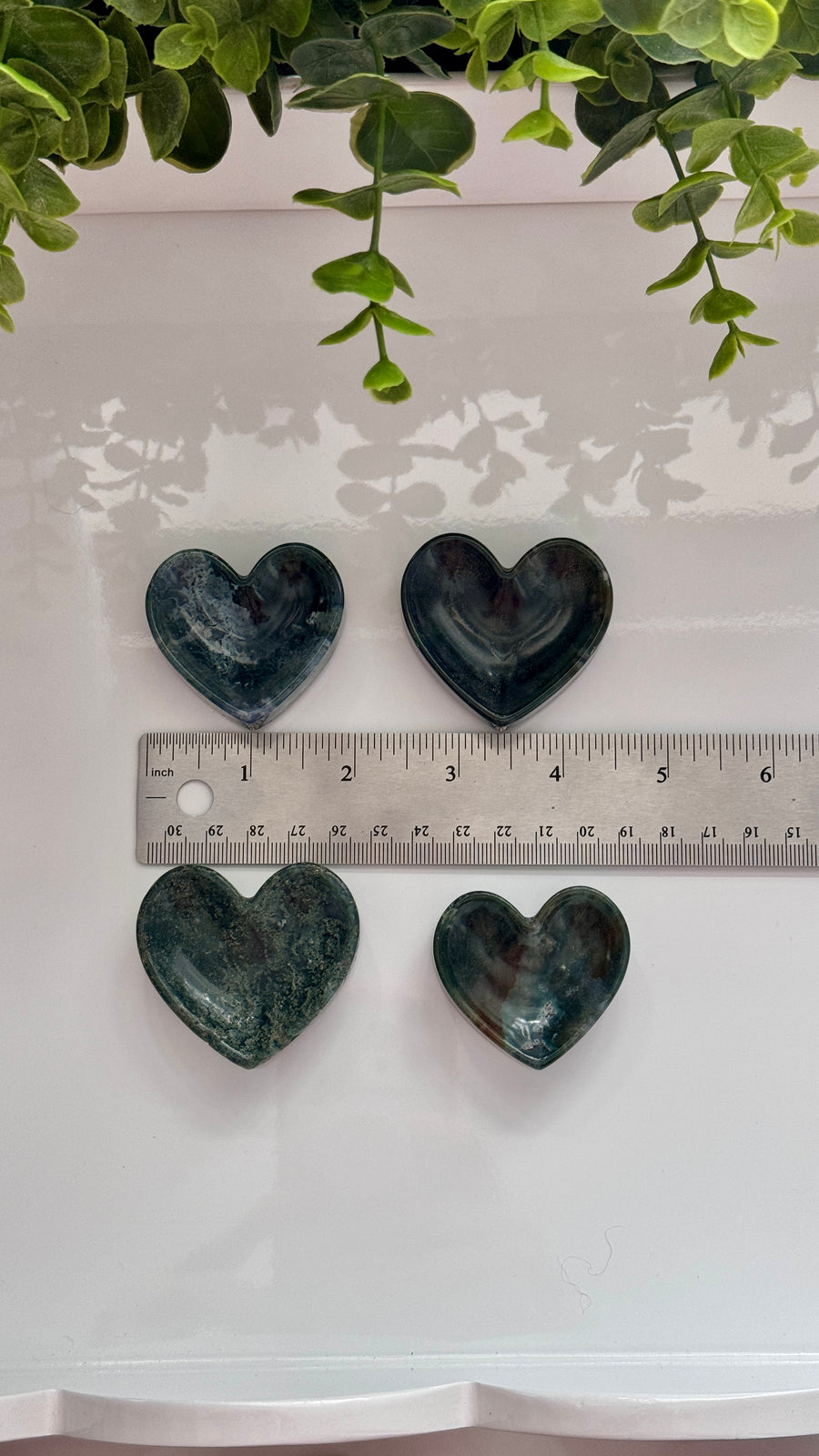 Moss Agate Heart Bowl for Stable Growth, 2