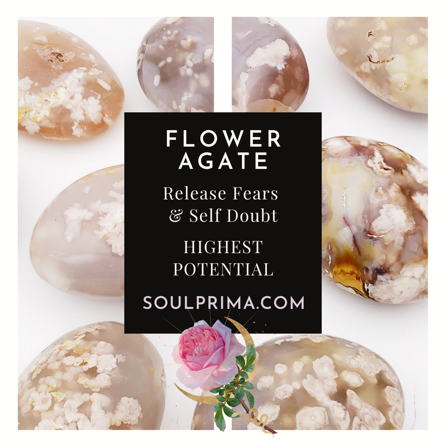 Flower Agate Heart for Confident Growth